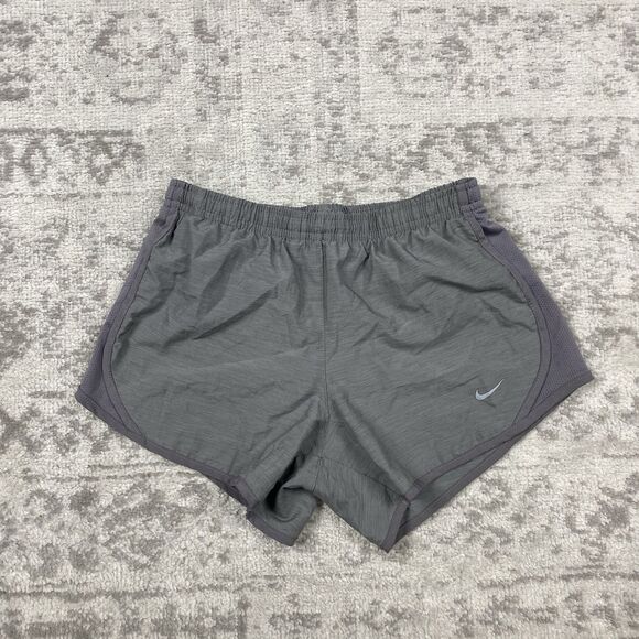 Nike Tempo Running Shorts Gray Training Gym Polyester Girls Size Medium - Picture 1 of 5